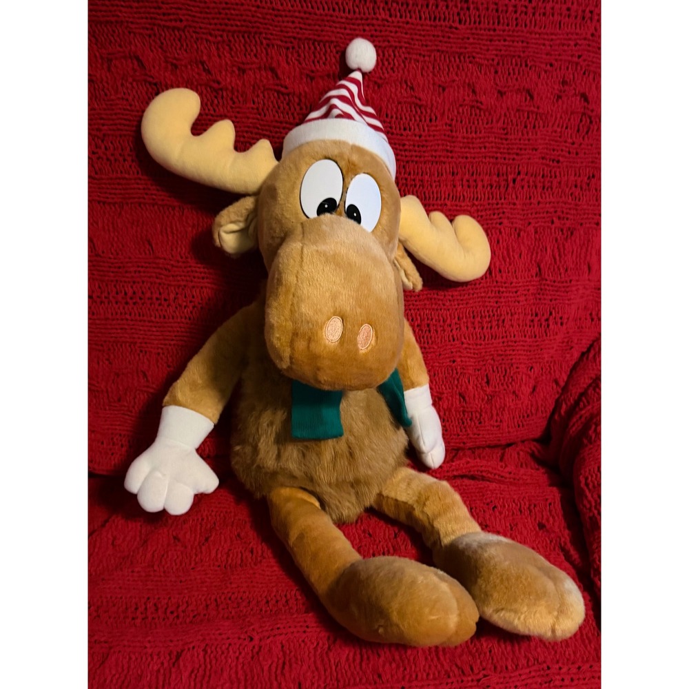 Vintage 1996 Bullwinkle Moose Plush Macys Exclusive Holiday Santa Hat 18in